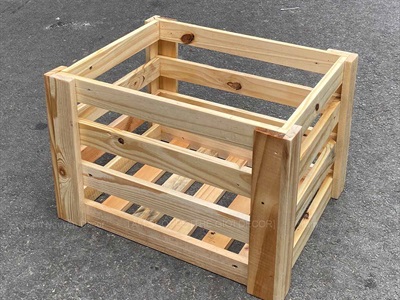Thùng gỗ Pallet sọc [03 Màu] KT47x36.5x31cm DDNB-THUNG-02